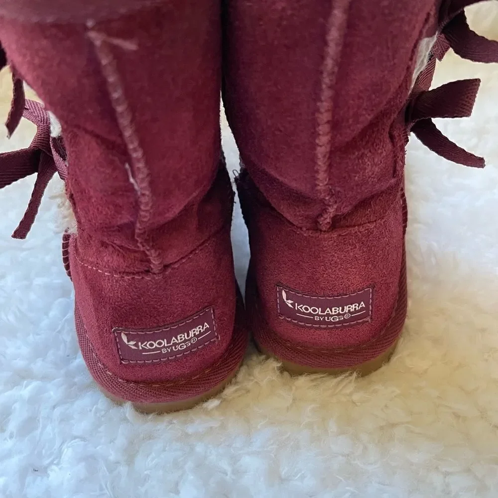 Koolaburra  by Ugg Victoria  kids short burgundy boots size 2.
